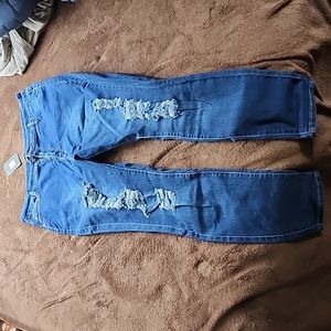 Fashion Nova distressed blue jeans
